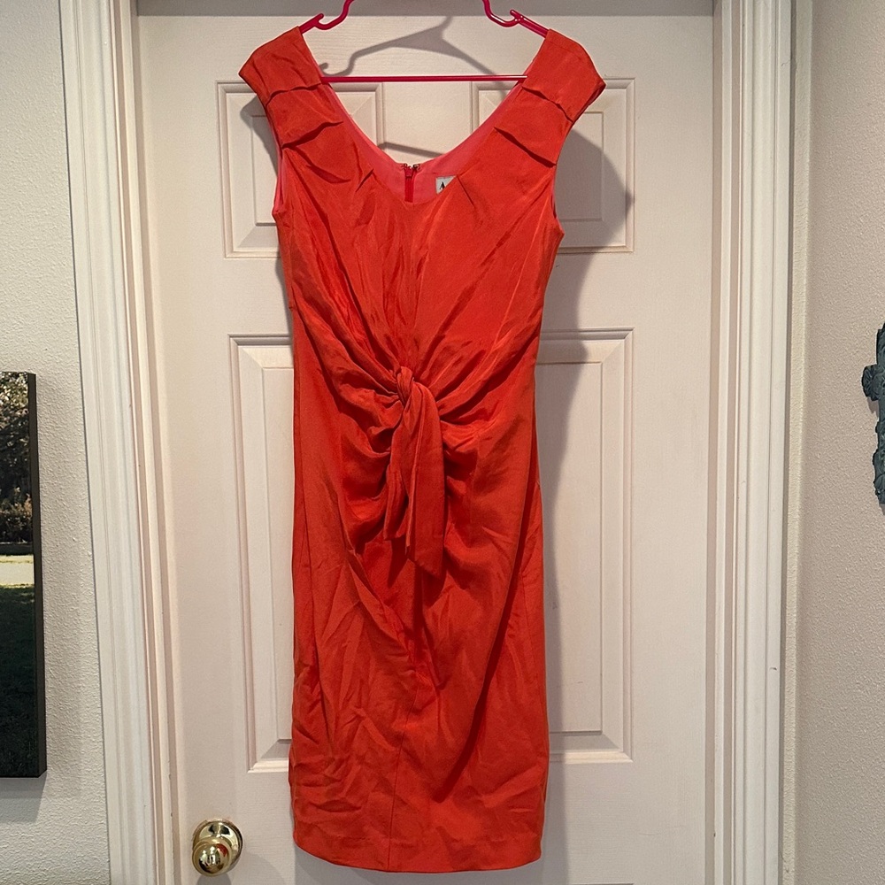 Ava & Aiden Vibrant Orange Midi Dress